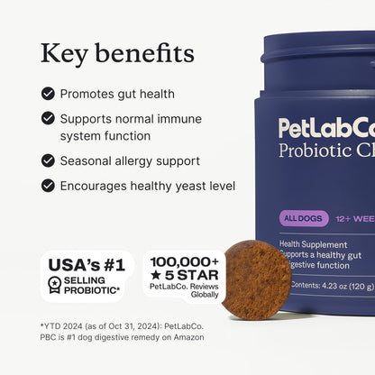 PetLab Co. Probiotic Chews for Dogs, 30 Soft Chews,2-Pack